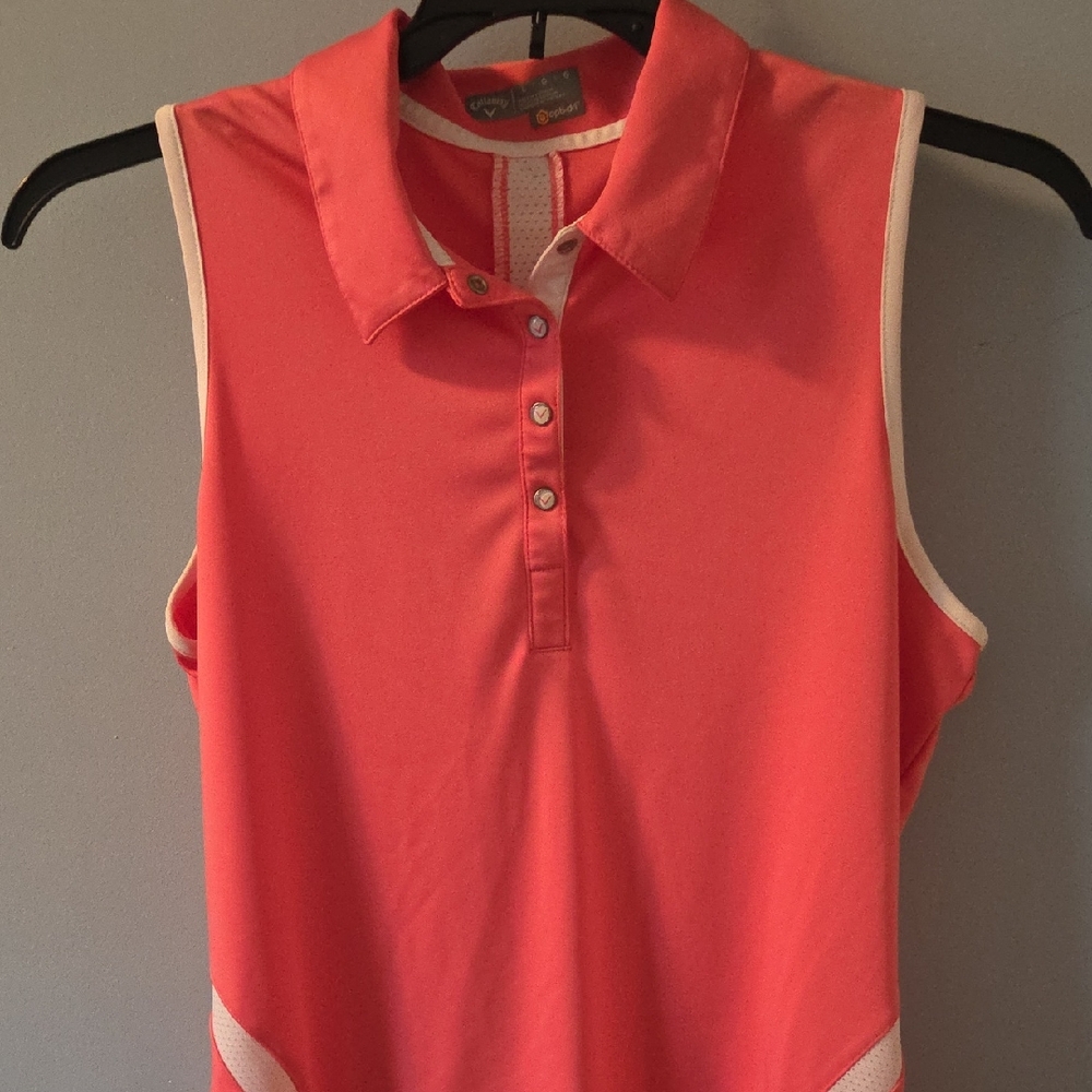 Callaway Women's Coral Sleeveless Golf Top, Size L